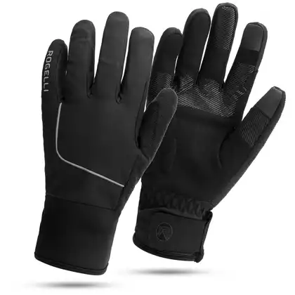 Rogelli ESSENTIAL zimowe rękawiczki rowerowe, czarne