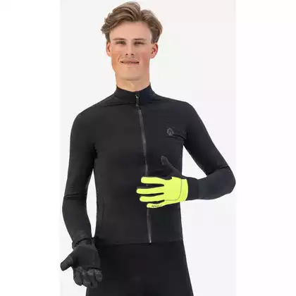Rogelli ESSENTIAL zimowe rękawiczki rowerowe, czarno-fluorowe