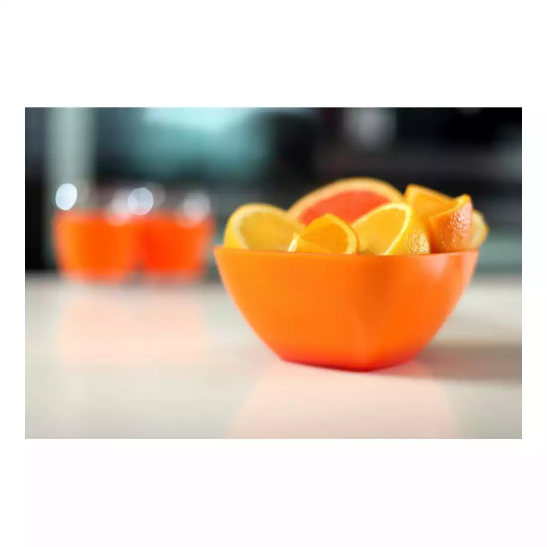 VIALLI DESIGN LIVIO akrylowa miska kwadratowa, pomarańczowa