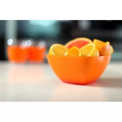 VIALLI DESIGN LIVIO akrylowa miska kwadratowa, pomarańczowa