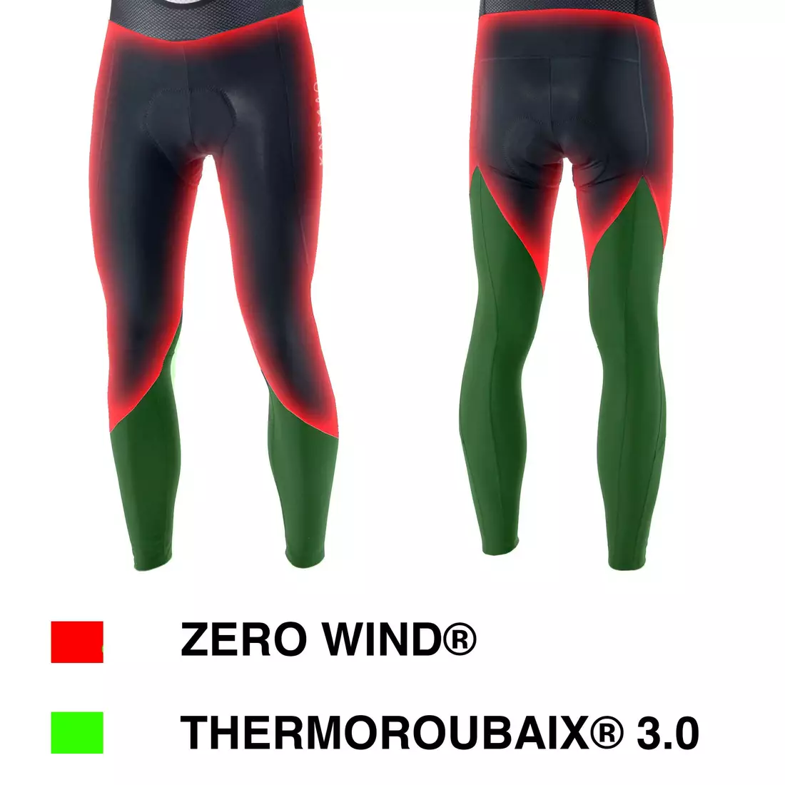 KAYMAQ ELWIN001 zimowe męskie ocieplane spodnie rowerowe na szelkach, membrana Zero Wind, czarne