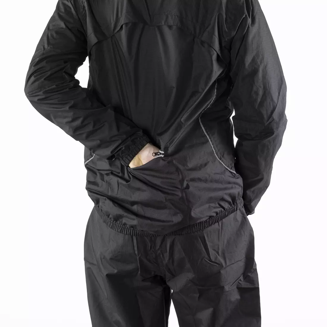 KAYMAQ J1 męska przeciwdeszczowa kurtka rowerowa, czarna