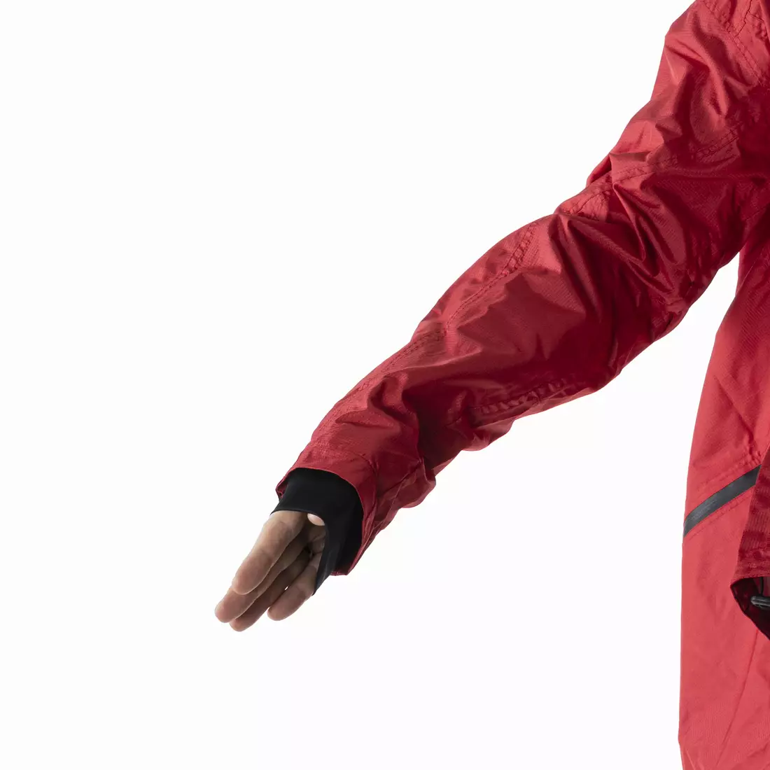 KAYMAQ J2MH męska kurtka rowerowa przeciwdeszczowa z kapturem, czerwona