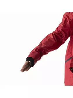 KAYMAQ J2MH męska kurtka rowerowa przeciwdeszczowa z kapturem, czerwona