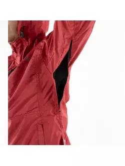 KAYMAQ J2WH damska kurtka rowerowa przeciwdeszczowa z kapturem, czerwona