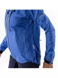 KAYMAQ J2WH damska kurtka rowerowa przeciwdeszczowa z kapturem, niebieska