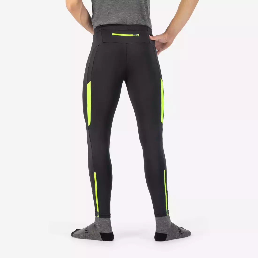 ROGELLI CORE męskie zimowe spodnie do biegania, czarny-fluor