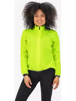 Rogelli ESSENTIAL damska kurtka przeciwdeszczowa na rower, fluor 