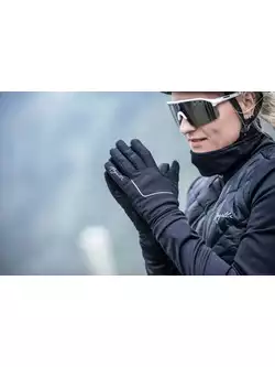 Rogelli ESSENTIAL damskie, zimowe rękawiczki rowerowe, czarne