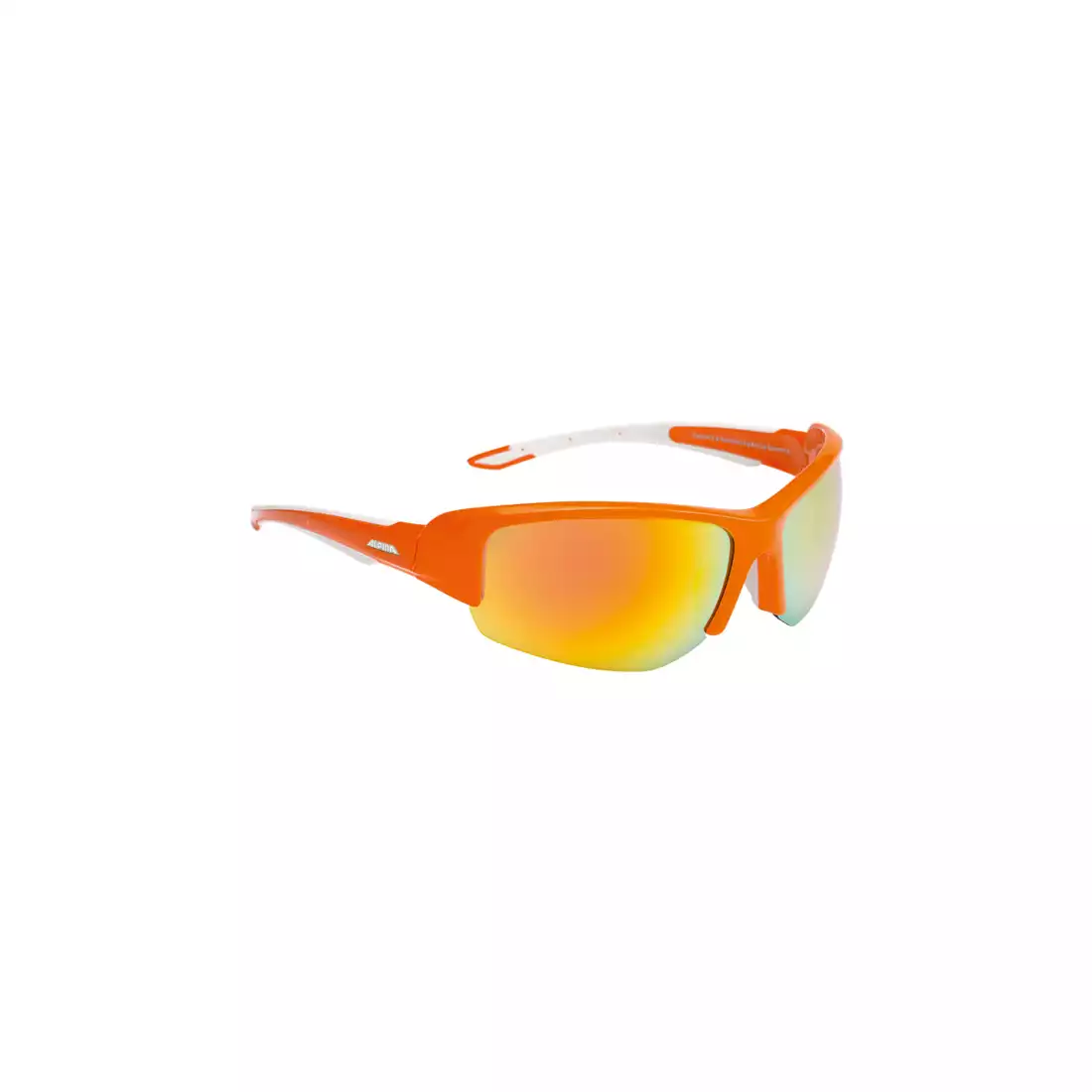 ALPINA - okulary sportowe CALLUM 2.0 - pomarańczowy-biały / szkło ceramic mirror pomar.