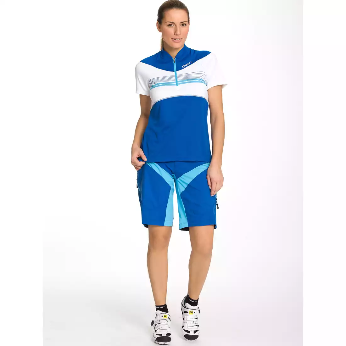 CRAFT ACTIVE BIKE - damska koszulka rowerowa 1901942-2345, kolor: biało-niebieski