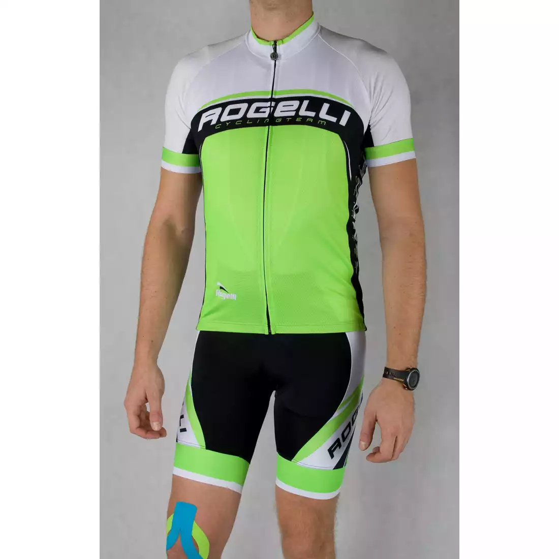 ROGELLI ANCONA - męska koszulka rowerowa, biało-zielona