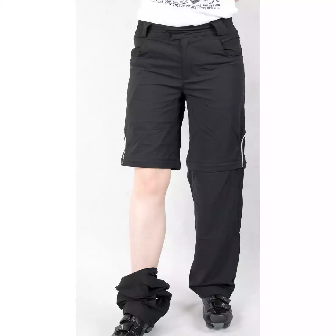 SHIMANO TOURING W'S CONVERTIBLE damskie spodnie rowerowe, odpinane nogawki, czarne, CWPATSMS16WL