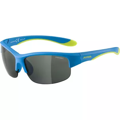 ALPINA JUNIOR FLEXXY YOUTH HR dziecięce okulary rowerowe/sportowe, blue-lime matt