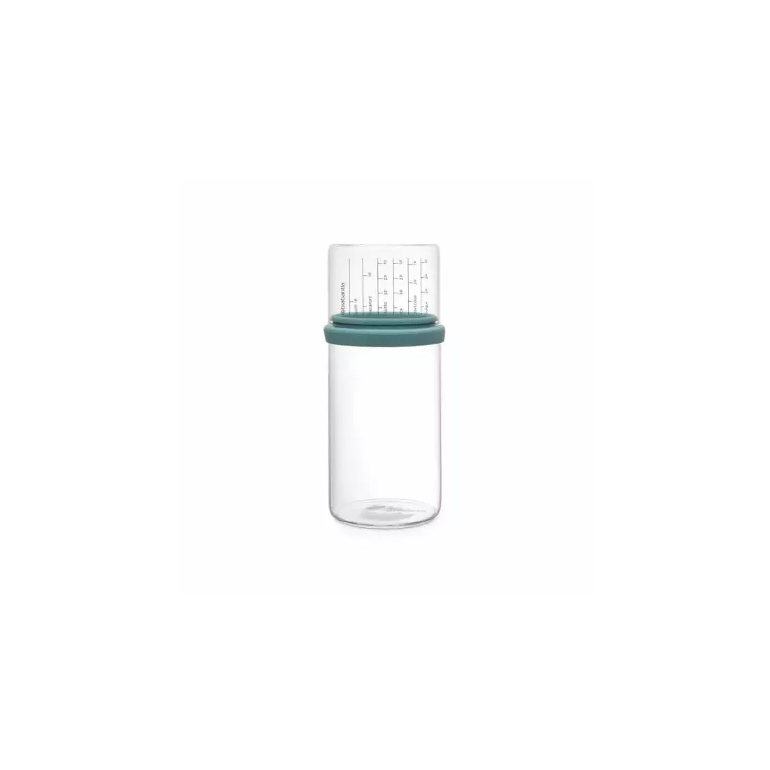 BRABANTIA szklany pojemnik z miarką 1L, miętowy