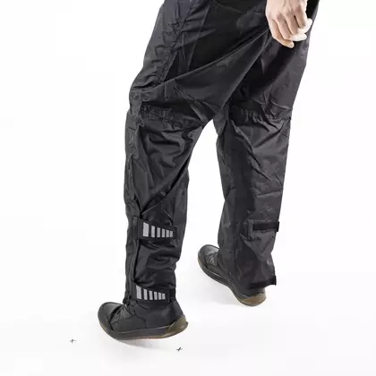 KAYMAQ RAIN przeciwdeszczowe, wodoodporne spodnie rowerowe, czarne