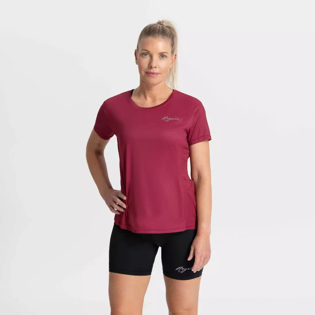 ROGELLI CORE damska koszulka do biegania, wiśniowa