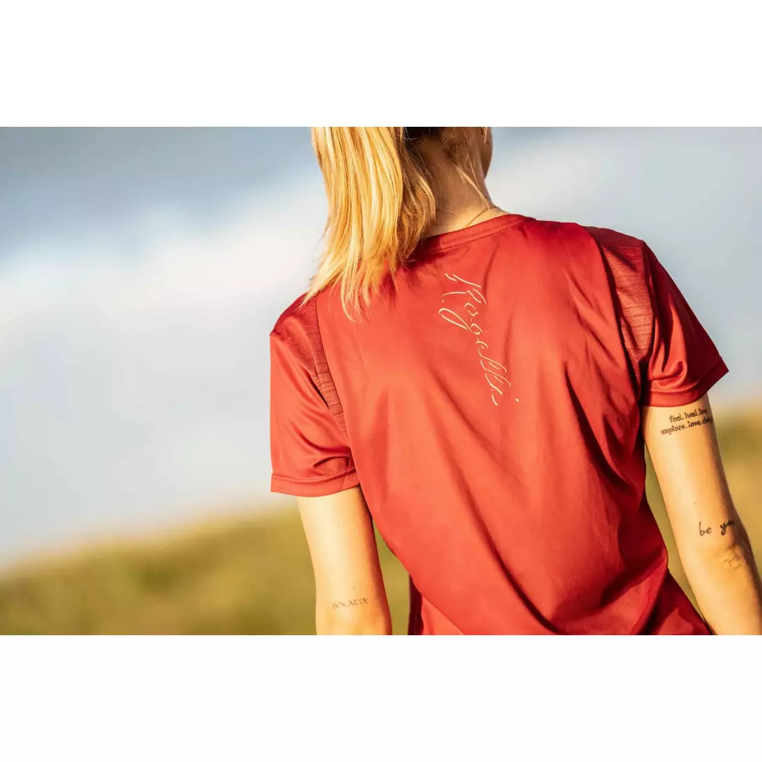 ROGELLI CORE damska koszulka do biegania, wiśniowa