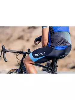 Rogelli FUSE II męskie spodenki rowerowe na szelkach, czarno-niebieskie