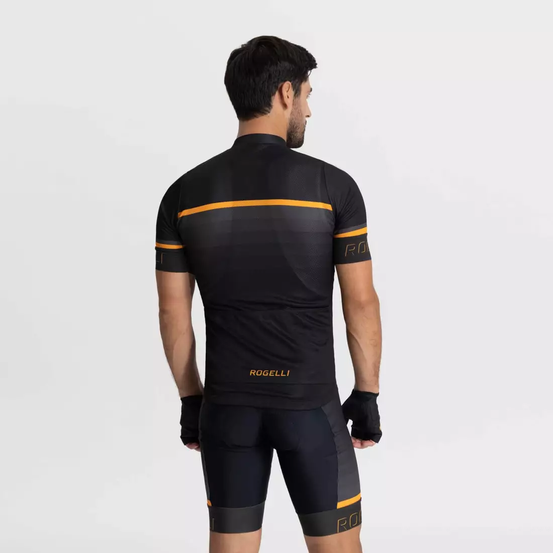 Rogelli HERO II męska koszulka rowerowa, czarno-pomarańczowa