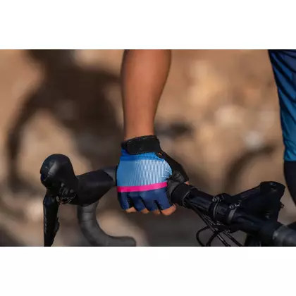 Rogelli IMPRESS II damskie rękawiczki rowerowe, niebieskie