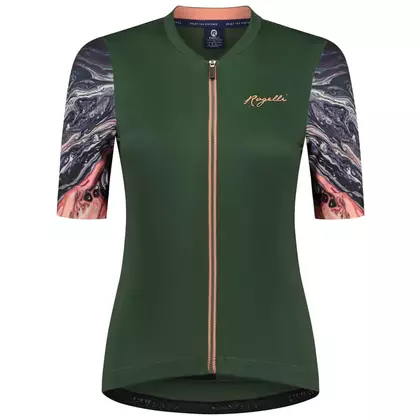 Rogelli LIQUID damska koszulka rowerowa, zielono-koralowa