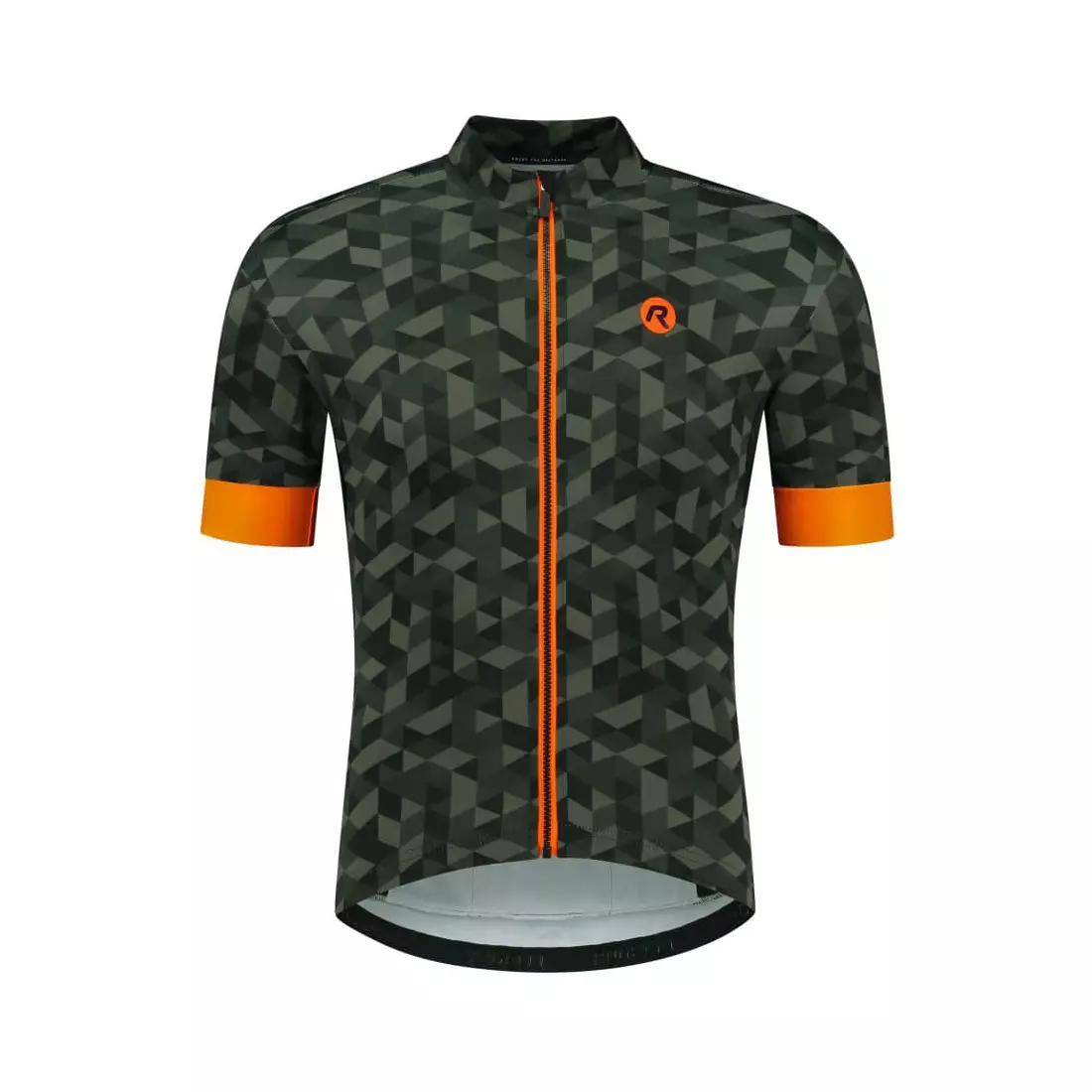 Rogelli RUBIK męska koszulka rowerowa, khaki-pomarańczowa