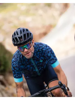 Rogelli RUBIK męska koszulka rowerowa, szaro-turkusowa