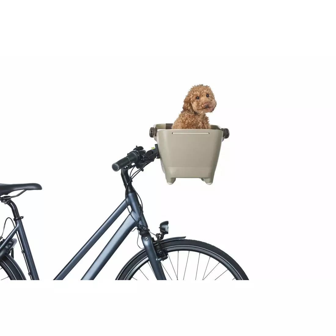 BASIL BUDDY KF kosz rowerowy przedni dla psa z poduszką, brązowy