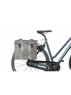 BASIL ELEGANCE DOUBLE BAG podwójna sakwa rowerowa tylna 40 L, chateu taupe
