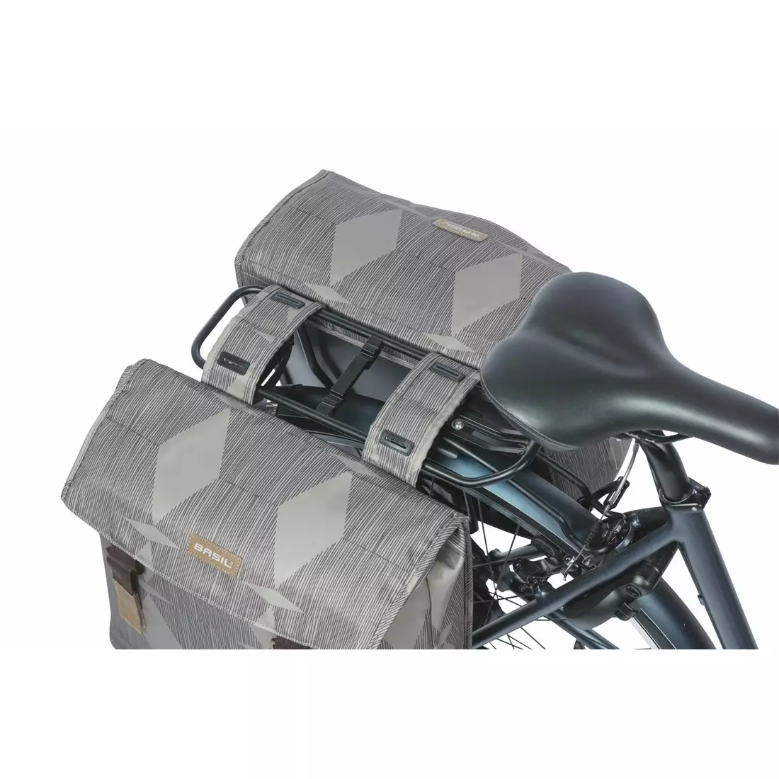 BASIL ELEGANCE DOUBLE BAG podwójna sakwa rowerowa tylna 40 L, chateu taupe