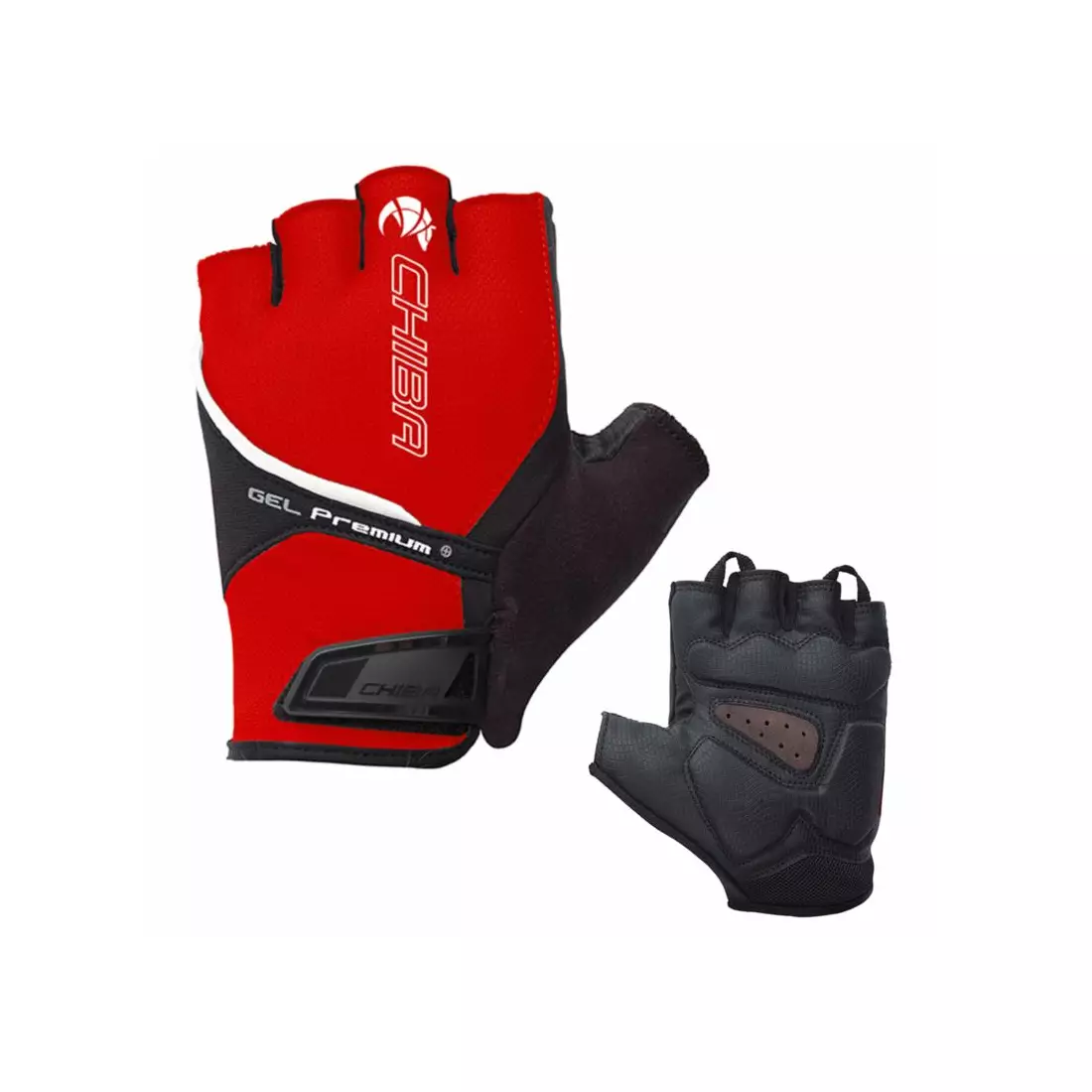CHIBA Gel Premium rękawiczki rowerowe, czerwone