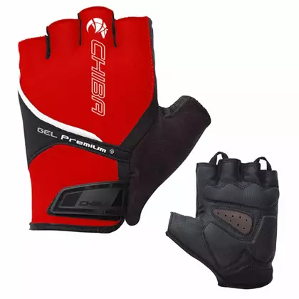 CHIBA Gel Premium rękawiczki rowerowe, czerwone