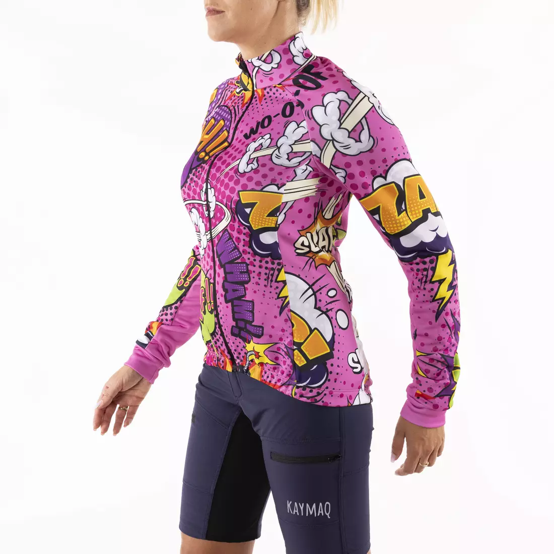KAYMAQ W27 damska bluza rowerowa ELTHWBAS-1, różowa