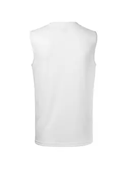 MALFINI BREEZE męska koszulka bez rękawków sportowa, 100% poliester, biały 8200012