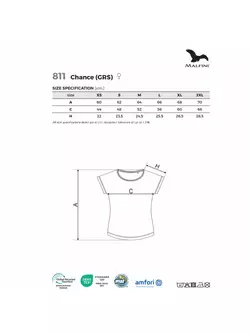 MALFINI Koszulka CHANCE GRS damska koszulka sportowa, krótki rękaw, micro poliester z recyklingu biały 8110012