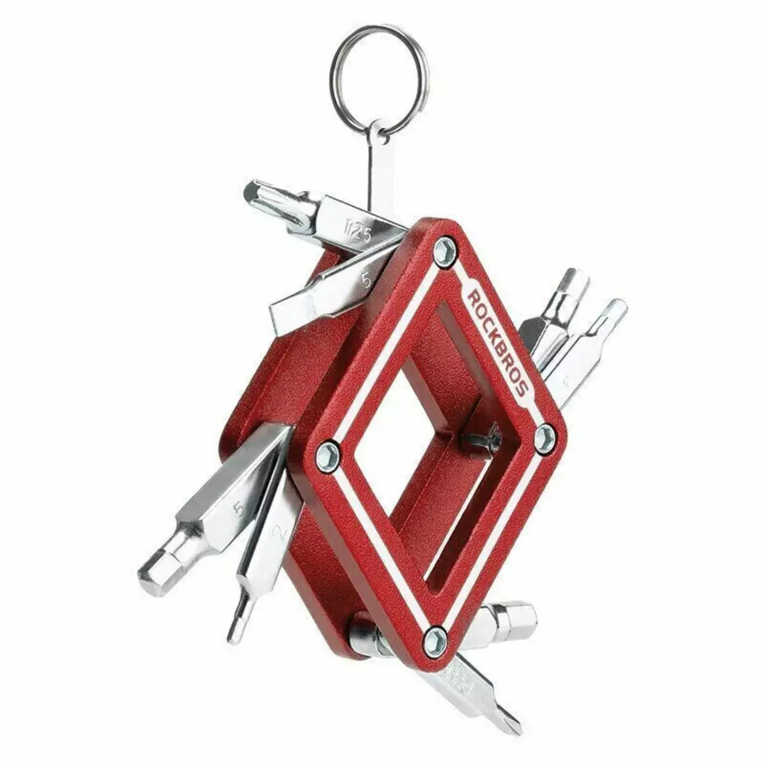 Rockbros zestaw kluczy multitool 8 funkcji, czerwony 43210018001