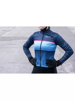 Rogelli kurtka rowerowa zimowa z membrany damska IMPRESS II niebiesko-różowa