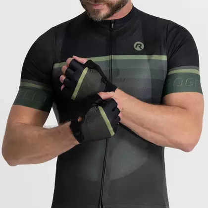 Rogelli rękawiczki rowerowe HERO II czarno-zielone