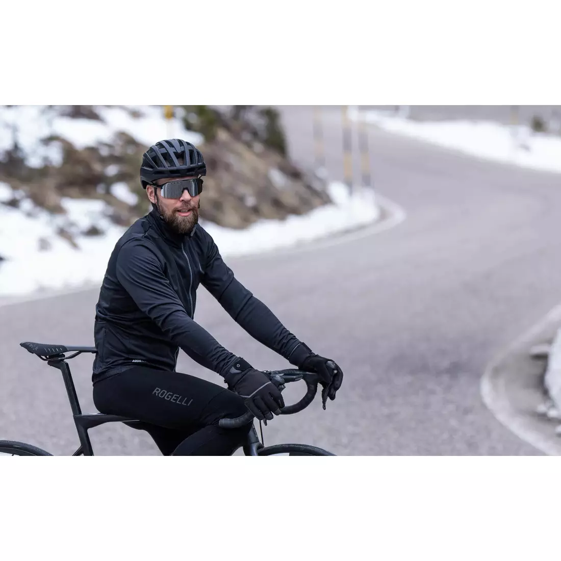 Rogelli rękawiczki rowerowe zimowe CHRONOS czarne