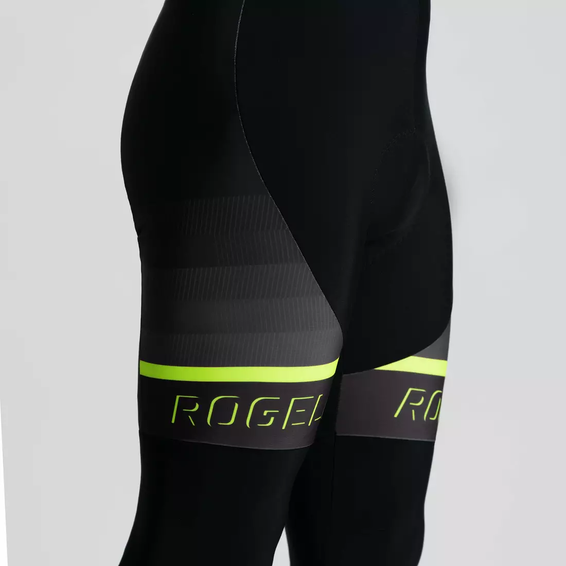 Rogelli spodnie rowerowe z szelkami, ocieplane, HERO II fluor