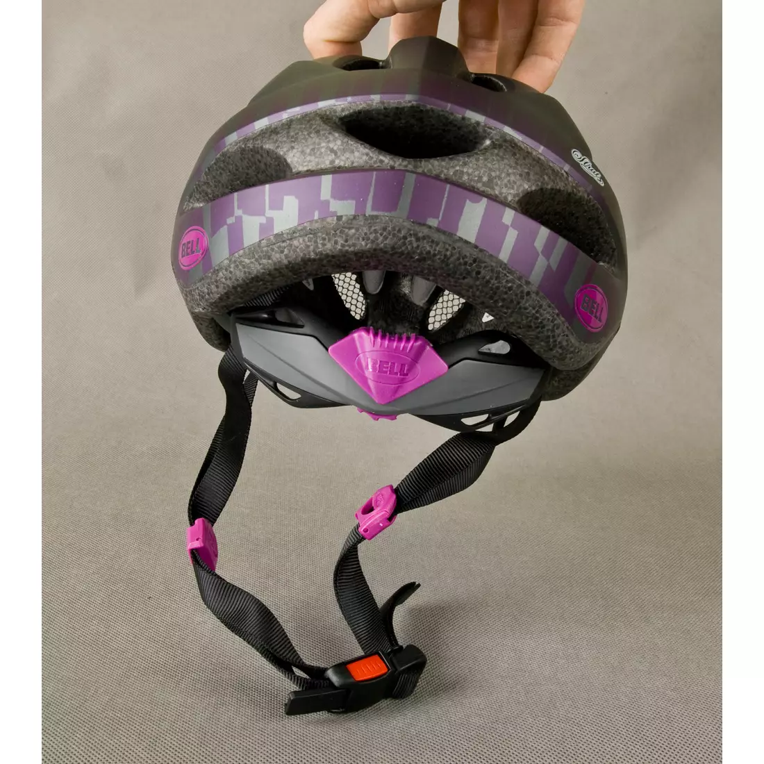 BELL damski kask rowerowy STRUT titanium-purple mat