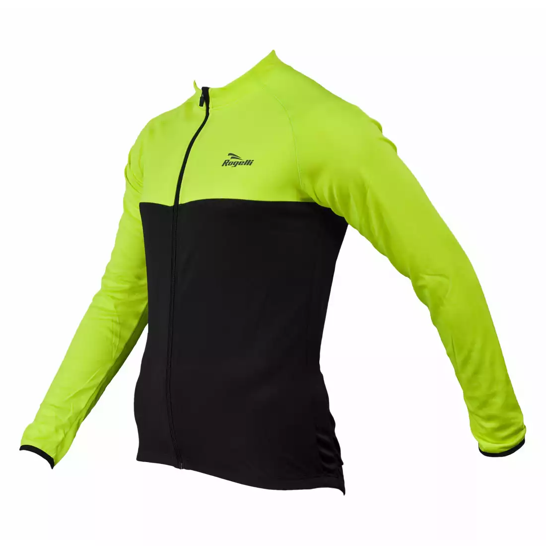 ROGELLI CALUSO - lekko ocieplana bluza rowerowa, kolor: Fluor-czarny