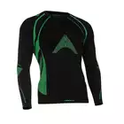 TERVEL - OPTILINE MOD-02 - męska koszulka termoaktywna z długim rękawem, kolor: Czarno-zielony