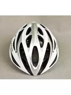 LAZER O2 szosowy kask rowerowy biało-srebrny