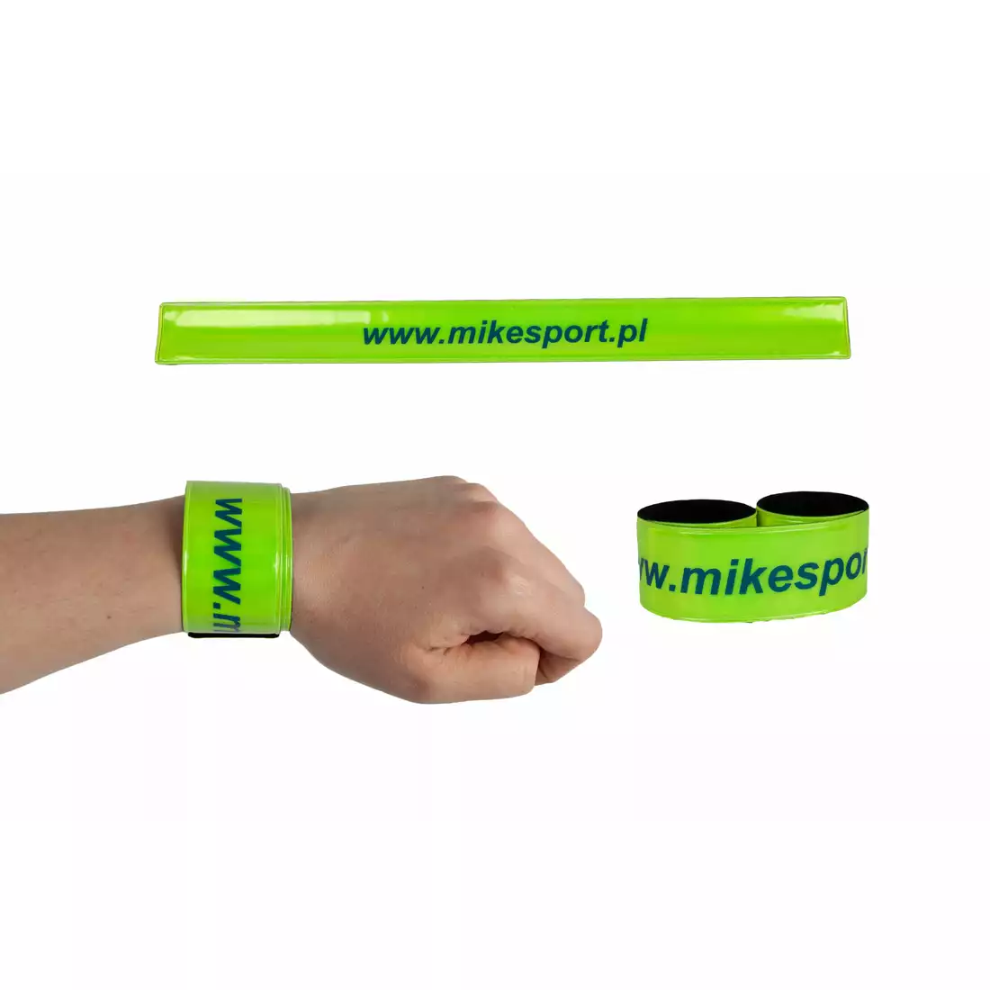 Mikesport - opaska odblaskowa. logo - fluor