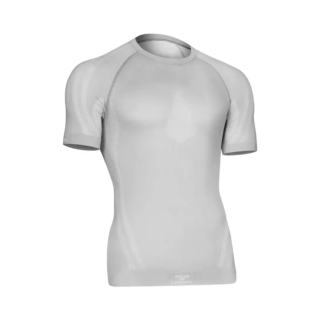 TERVEL OPTILINE LIGHT MOD-02 męska koszulka termoaktywna K/R, biało-srebrna