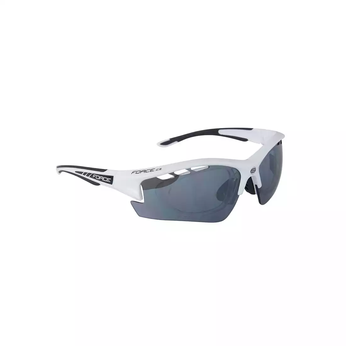 909222 FORCE RIDE PRO okulary z wymiennymi szkłami + korekcja biało-czarne