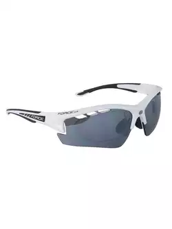 909222 FORCE RIDE PRO okulary z wymiennymi szkłami + korekcja biało-czarne