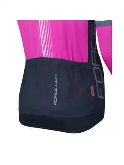 FORCE LUX damska koszulka rowerowa dł. rękaw czarny-różowy 900142